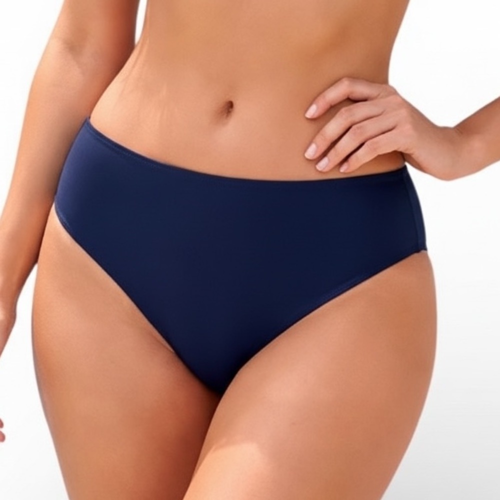 Profile by Gottex Tutti Frutti Seamless Classic Swim Bottom Sz 10 Navy NWT